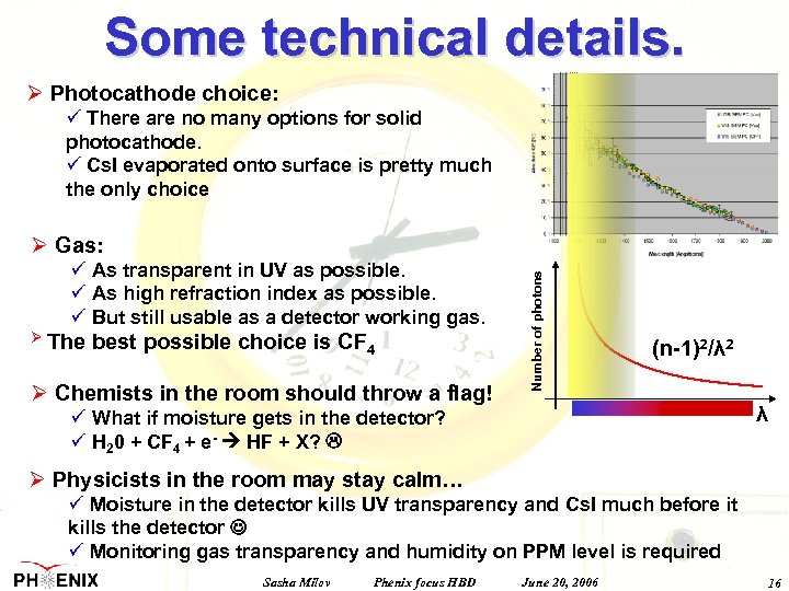 Some technical details. Ø Photocathode choice: ü There are no many options for solid