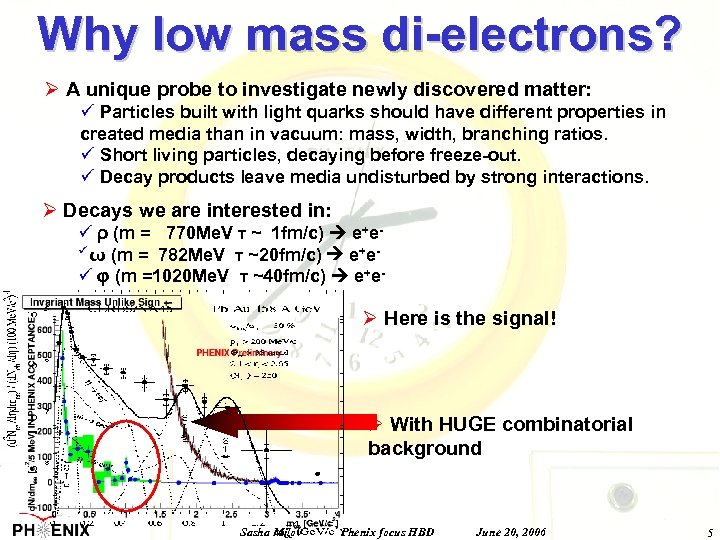 Why low mass di-electrons? Ø A unique probe to investigate newly discovered matter: ü