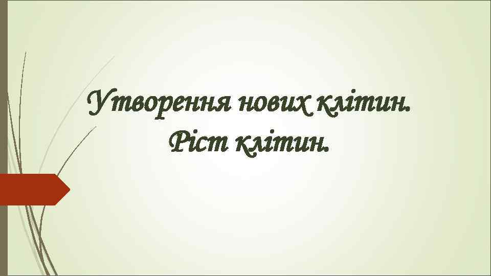 Утворення нових клітин. Ріст клітин. 