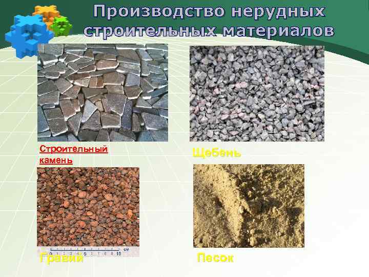 Производство нерудных строительных материалов Строительный камень Гравий Щебень Песок 