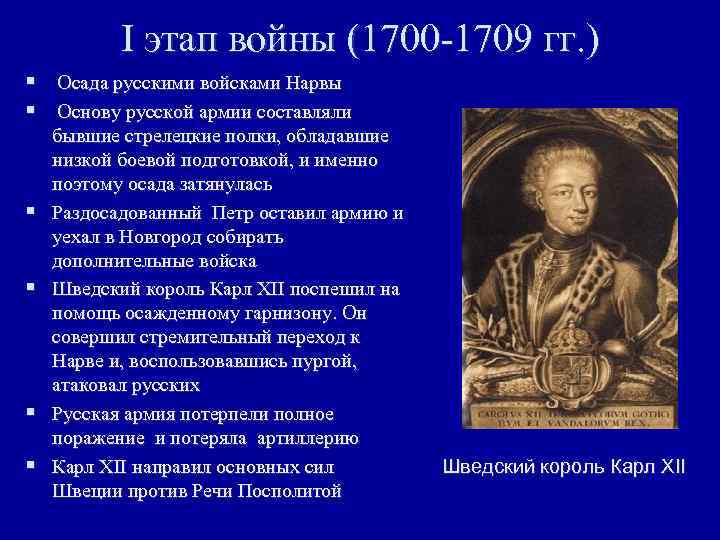 I этап войны (1700 -1709 гг. ) § Осада русскими войсками Нарвы § Основу