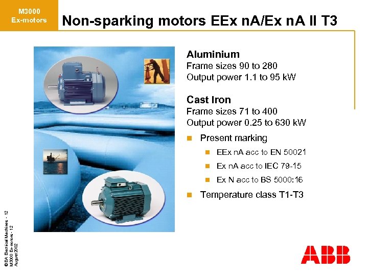 M 3000 Ex-motors Non-sparking motors EEx n. A/Ex n. A II T 3 Aluminium