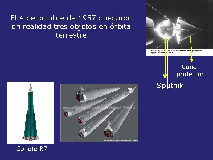 El 4 de octubre de 1957 quedaron en realidad tres objetos en órbita terrestre