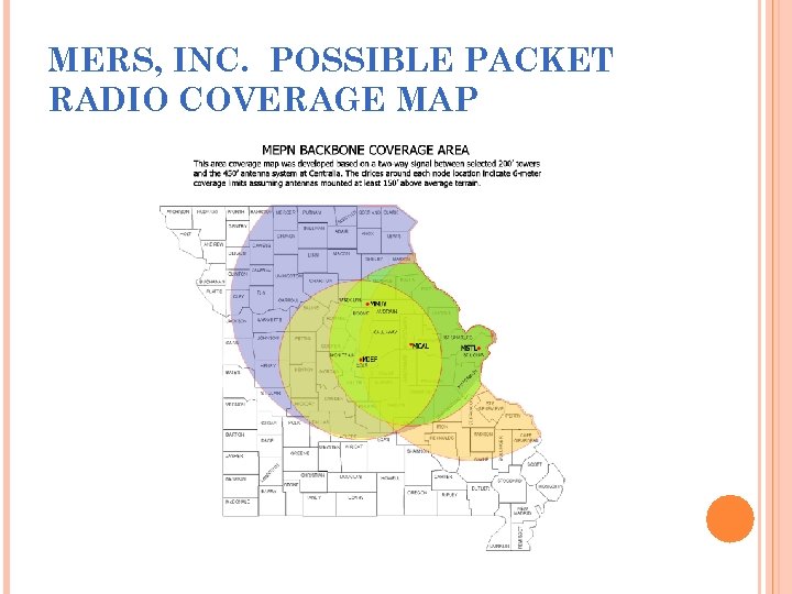 MERS, INC. POSSIBLE PACKET RADIO COVERAGE MAP 