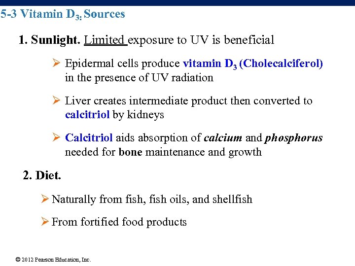 5 -3 Vitamin D 3: Sources 1. Sunlight. Limited exposure to UV is beneficial