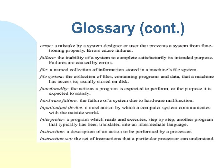 Glossary (cont. ) 