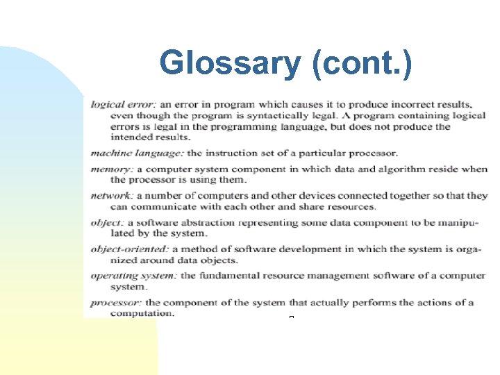 Glossary (cont. ) 