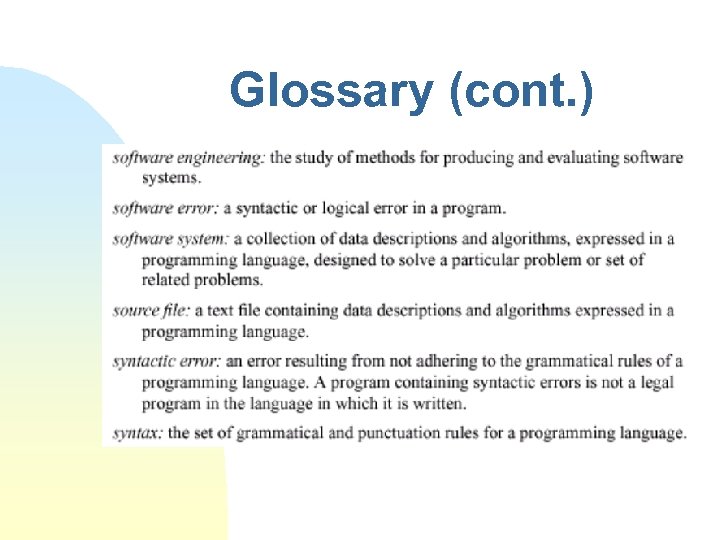 Glossary (cont. ) 