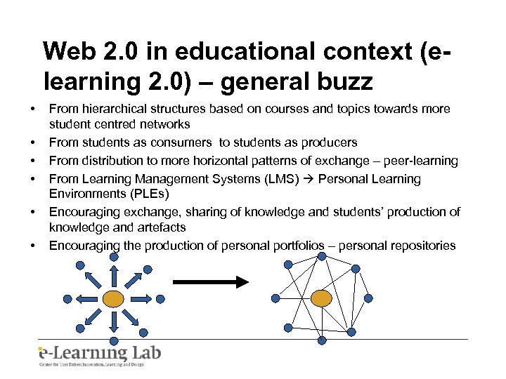 Web 2. 0 in educational context (elearning 2. 0) – general buzz • •