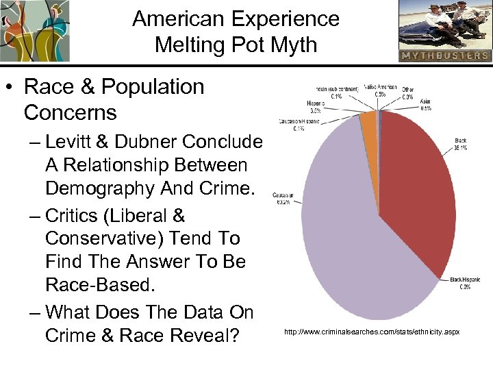 American Experience Melting Pot Myth • Race & Population Concerns – Levitt & Dubner