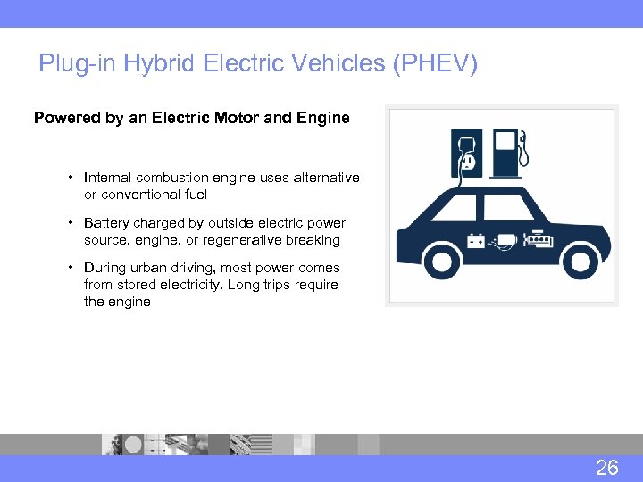 Plug-in Hybrid Electric Vehicles (PHEV) Powered by an Electric Motor and Engine • Internal