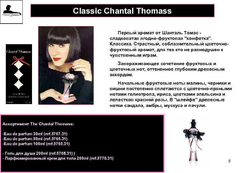 Classic Chantal Thomass Первый аромат от Шанталь Томас - сладковатая ягодно-фруктовая 