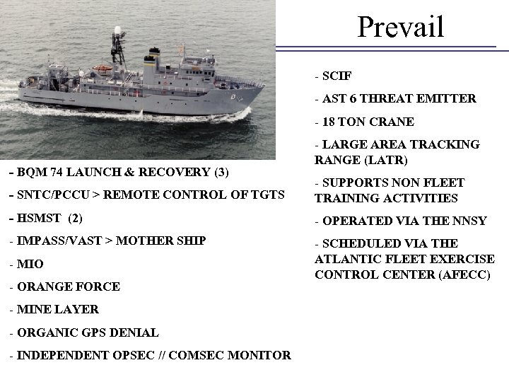 Fleet Forces Command Prevail - SCIF - AST 6 THREAT EMITTER - 18 TON
