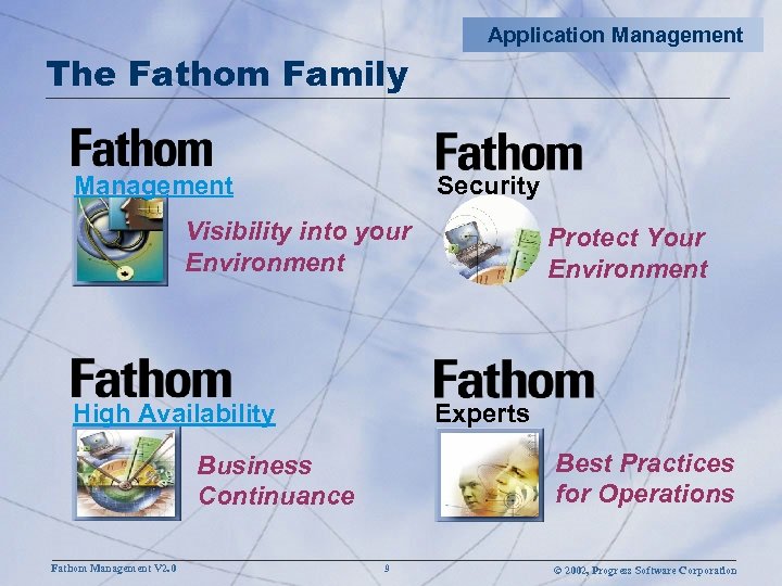The Fathom Family Management Application Management Security Visibility into your Environment Experts High Availability