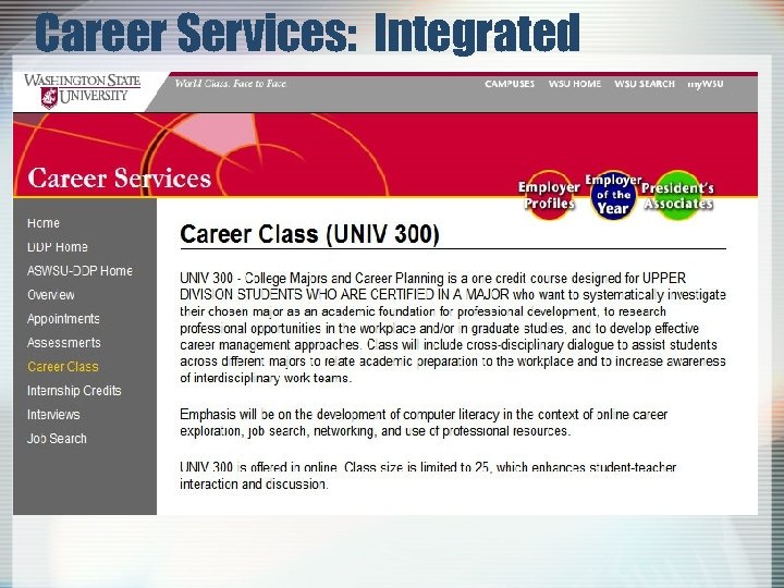Career Services: Integrated 