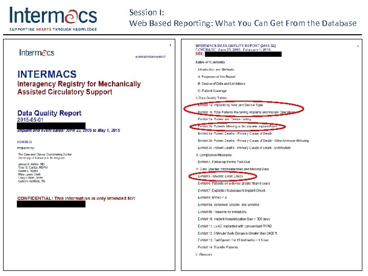 Session I: Web Based Reporting: What You Can Get From the Database 