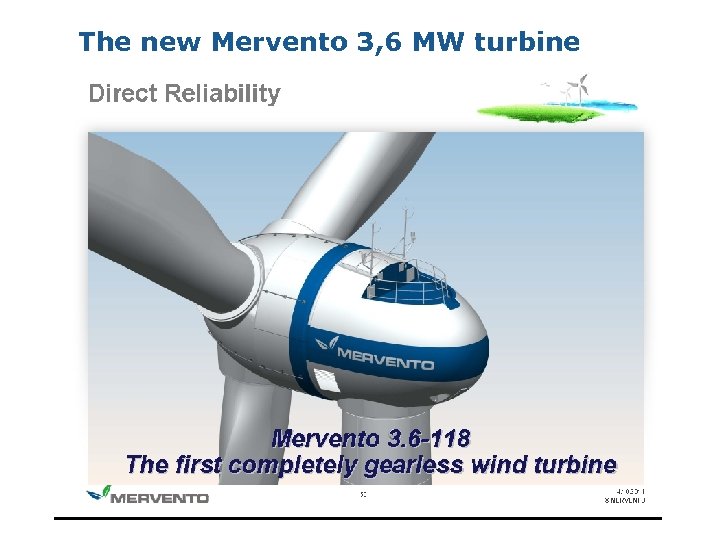 The new Mervento 3, 6 MW turbine 3/19/2018 