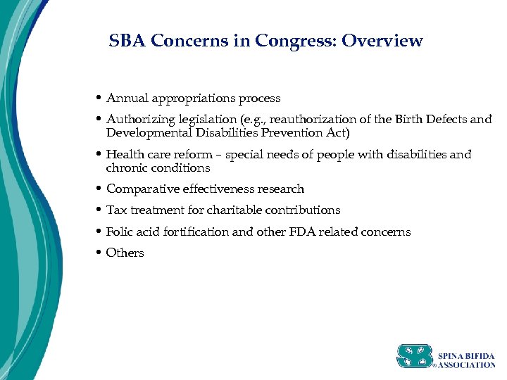 SBA Concerns in Congress: Overview • Annual appropriations process • Authorizing legislation (e. g.