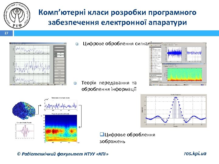 Комп’ютерні класи розробки програмного забезпечення електронної апаратури 27 q q Цифрове оброблення сигналів. Теорія