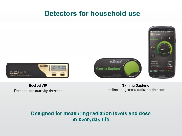 Detectors for household use Ecotest. VIP Personal radioactivity detector Gamma Sapiens Intellectual gamma radiation