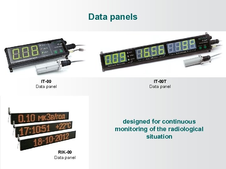 Data panels IT-09 Data panel IT-09 Т Data panel designed for continuous monitoring of