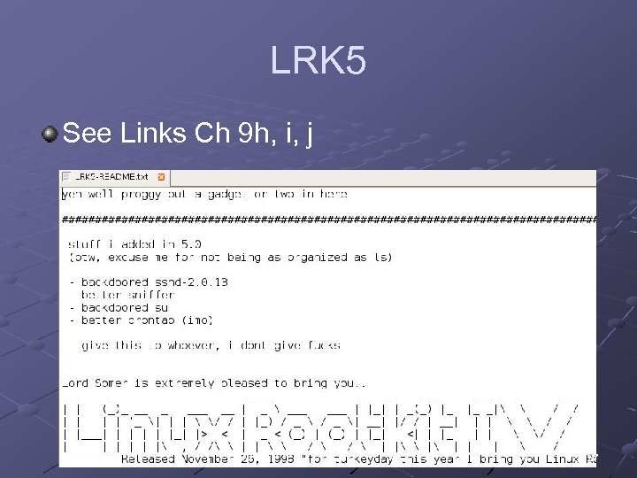 LRK 5 See Links Ch 9 h, i, j 27 