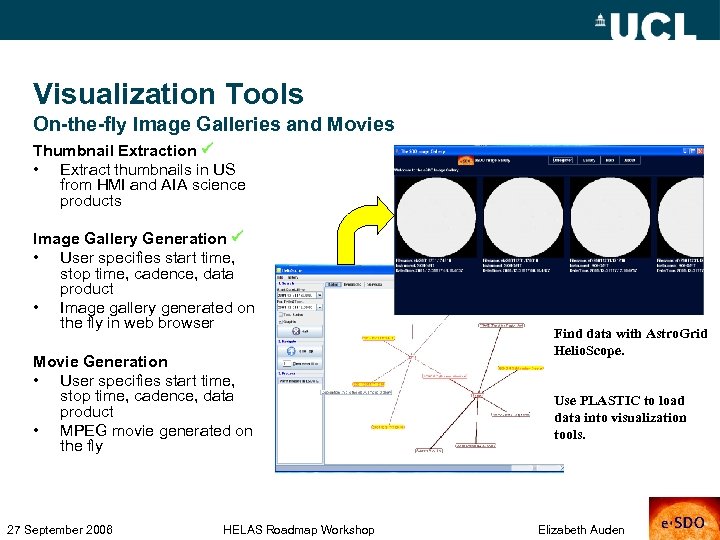 Visualization Tools On-the-fly Image Galleries and Movies Thumbnail Extraction P • Extract thumbnails in