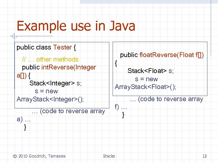 Example use in Java public class Tester { public float. Reverse(Float f[]) // …