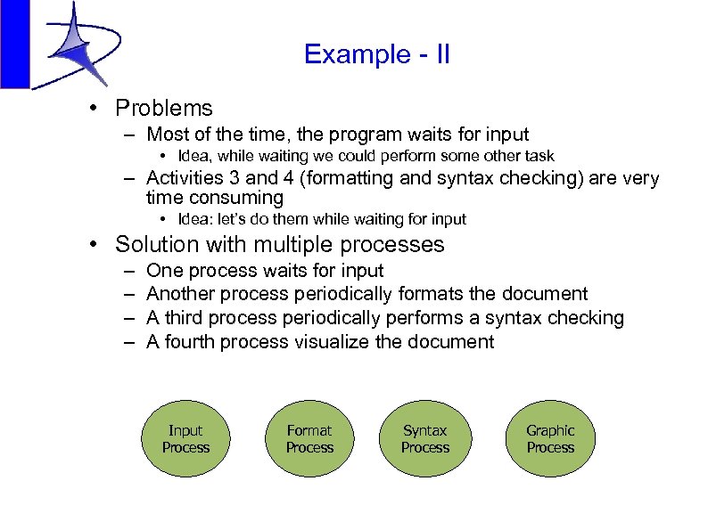 Example - II • Problems – Most of the time, the program waits for