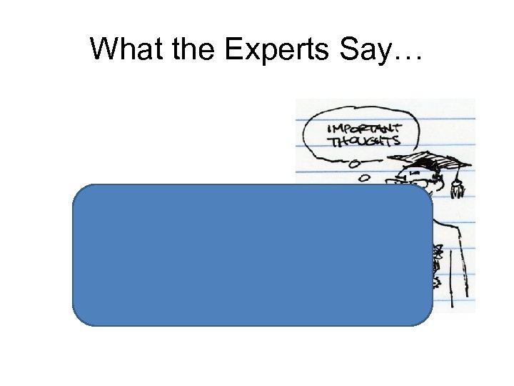 What the Experts Say… 