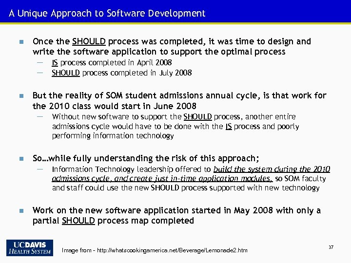 A Unique Approach to Software Development n Once the SHOULD process was completed, it