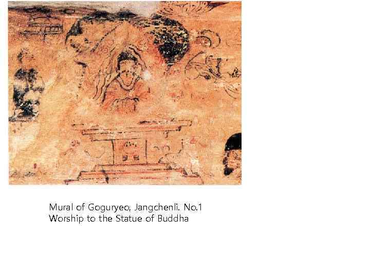 Mural of Goguryeo, Jangchenli. No. 1 Worship to the Statue of Buddha 