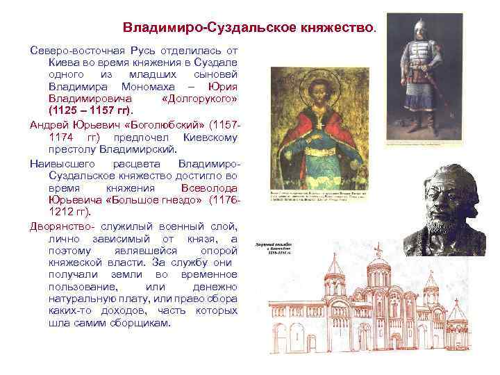 Владимиро-Суздальское княжество. Северо-восточная Русь отделилась от Киева во время княжения в Суздале одного из
