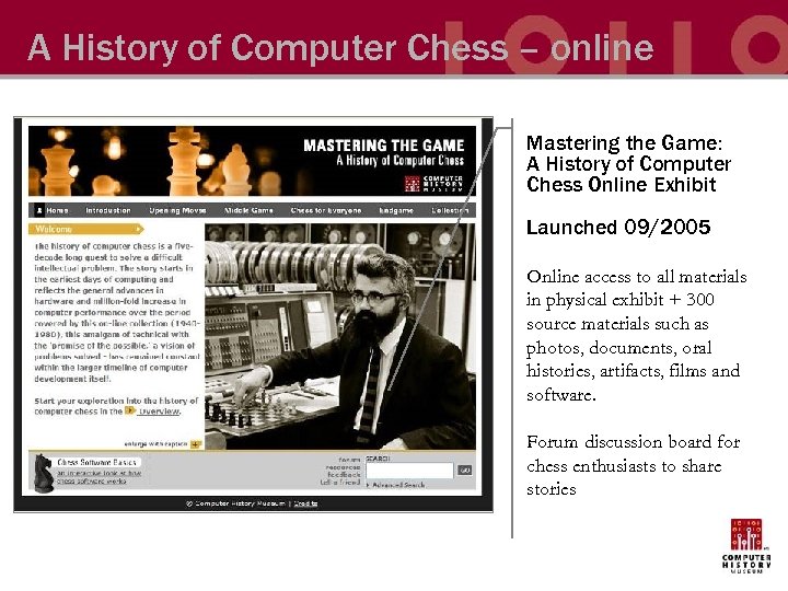 A History of Computer Chess – online Mastering the Game: A History of Computer