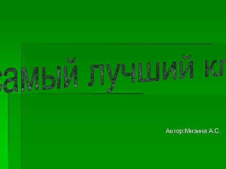 Автор: Мизина А. С. 