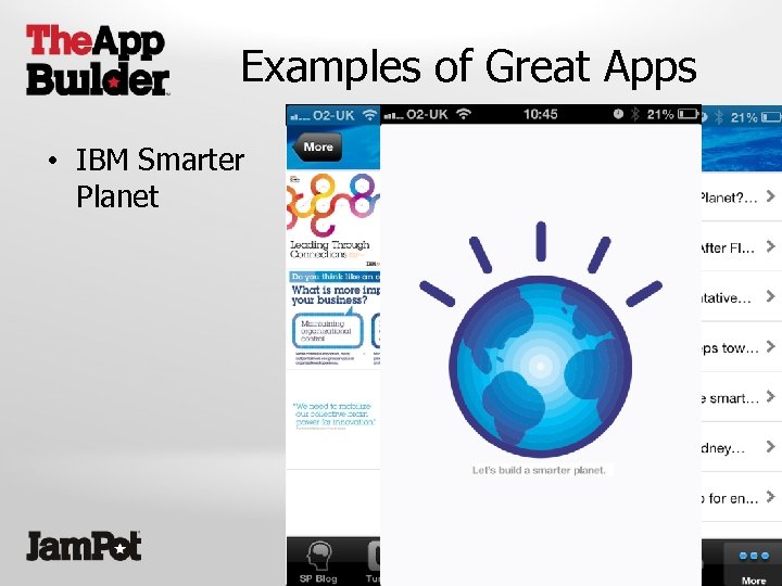 Examples of Great Apps • IBM Smarter Planet 