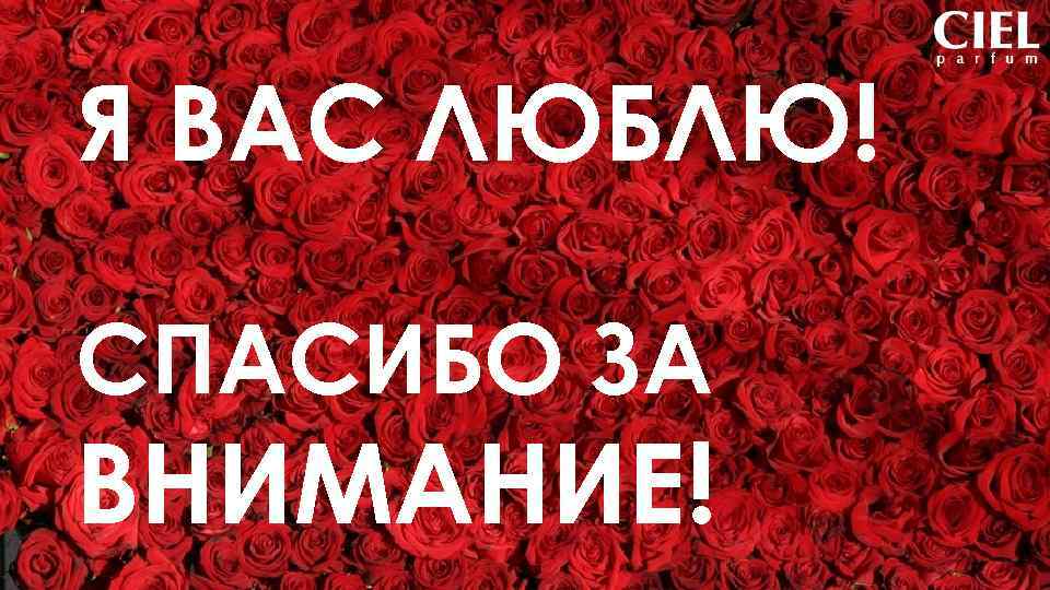 Я ВАС ЛЮБЛЮ! СПАСИБО ЗА ВНИМАНИЕ! 