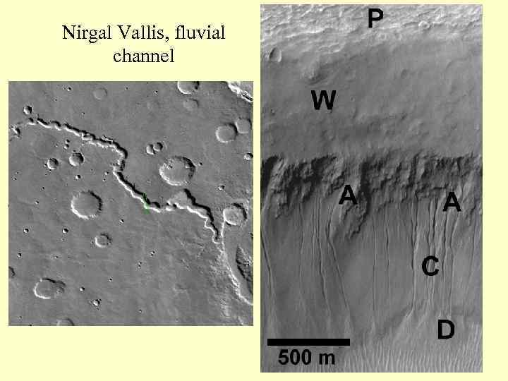 Nirgal Vallis, fluvial channel 