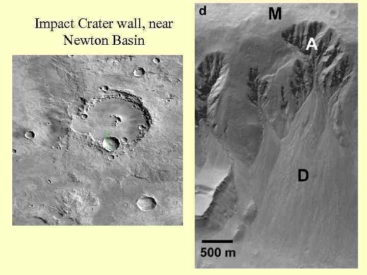 Impact Crater wall, near Newton Basin 