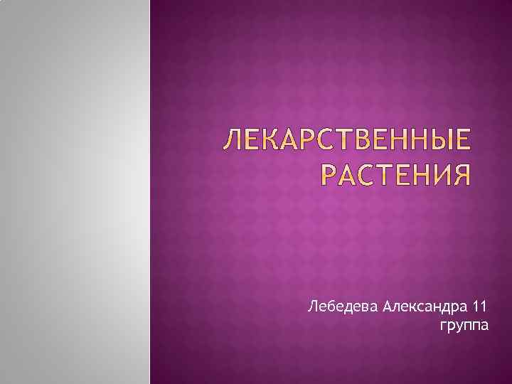 Лебедева Александра 11 группа 