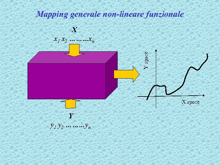 Mapping generale non-lineare funzionale Y space X x 1 x 2 ………xn X space
