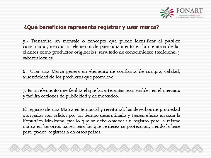 ¿Qué beneficios representa registrar y usar marca? 5. - Transmite un mensaje o concepto