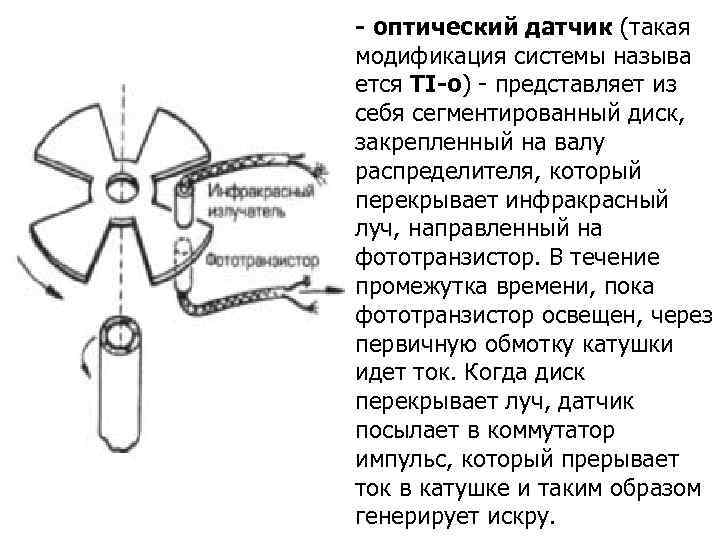 - оптический датчик (такая модификация системы называ ется TI-o) - представляет из себя сегментированный