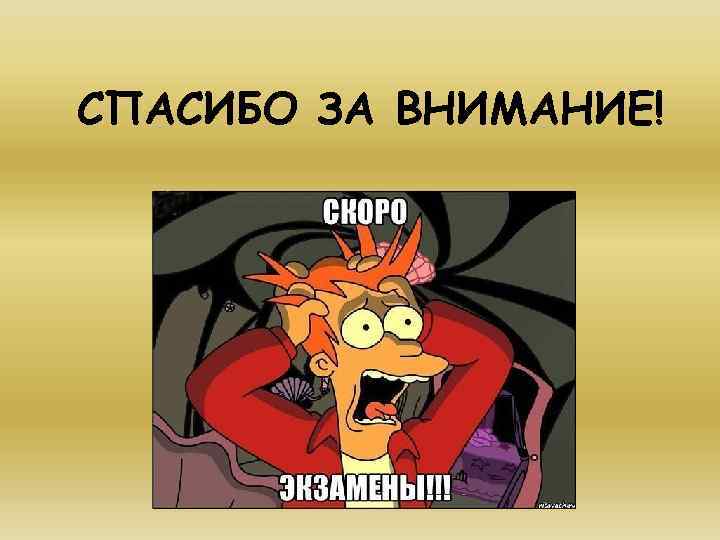 СПАСИБО ЗА ВНИМАНИЕ! 