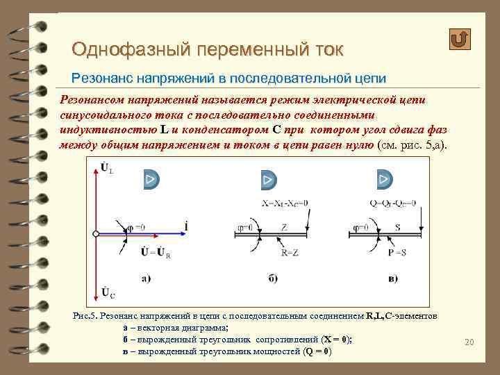 Однофазный переменный ток Резонанс напряжений в последовательной цепи Резонансом напряжений называется режим электрической цепи