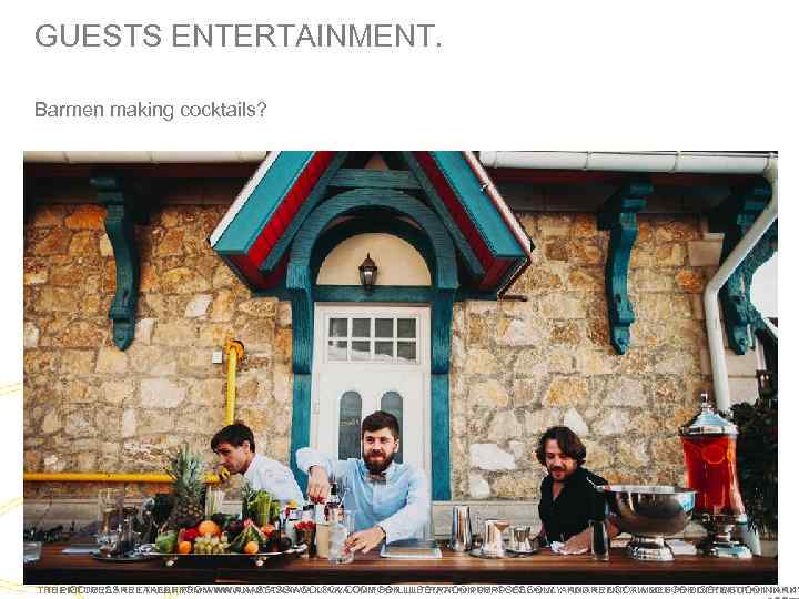GUESTS ENTERTAINMENT. Barmen making cocktails? THE PICTURES ARE TAKEN FROM WWW. ANASTASIAWOLKOVA. COM FOR
