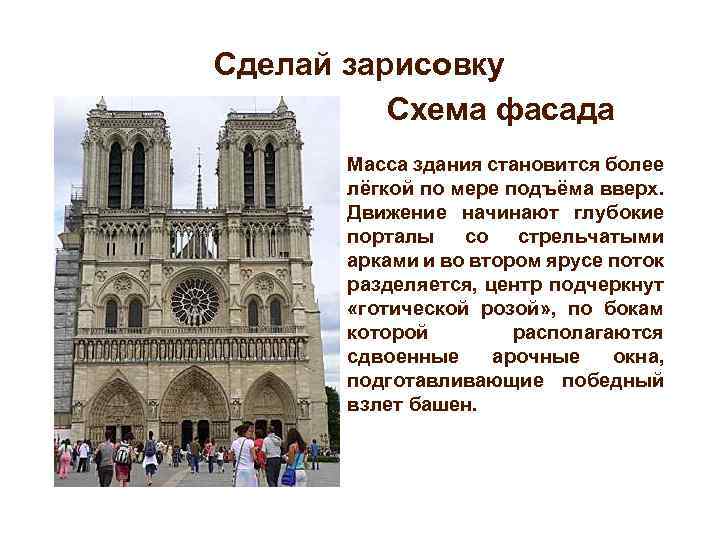 Сделай зарисовку Схема фасада Масса здания становится более лёгкой по мере подъёма вверх. Движение