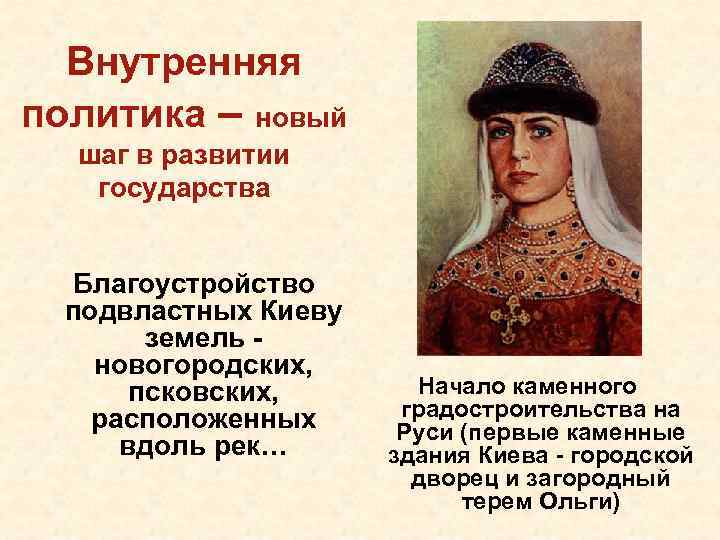 Внутренняя политика – новый шаг в развитии государства Благоустройство подвластных Киеву земель новогородских, псковских,