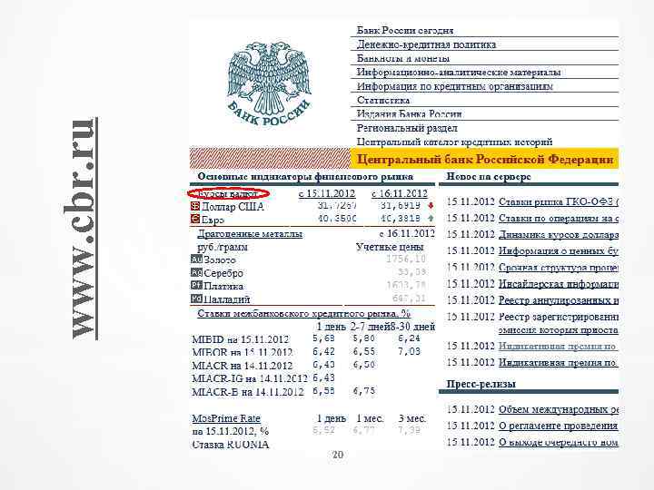 20 www. cbr. ru 