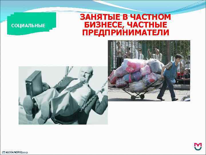 СОЦИАЛЬНЫЕ STAKHANOV© 2012 ЗАНЯТЫЕ В ЧАСТНОМ БИЗНЕСЕ, ЧАСТНЫЕ ПРЕДПРИНИМАТЕЛИ 